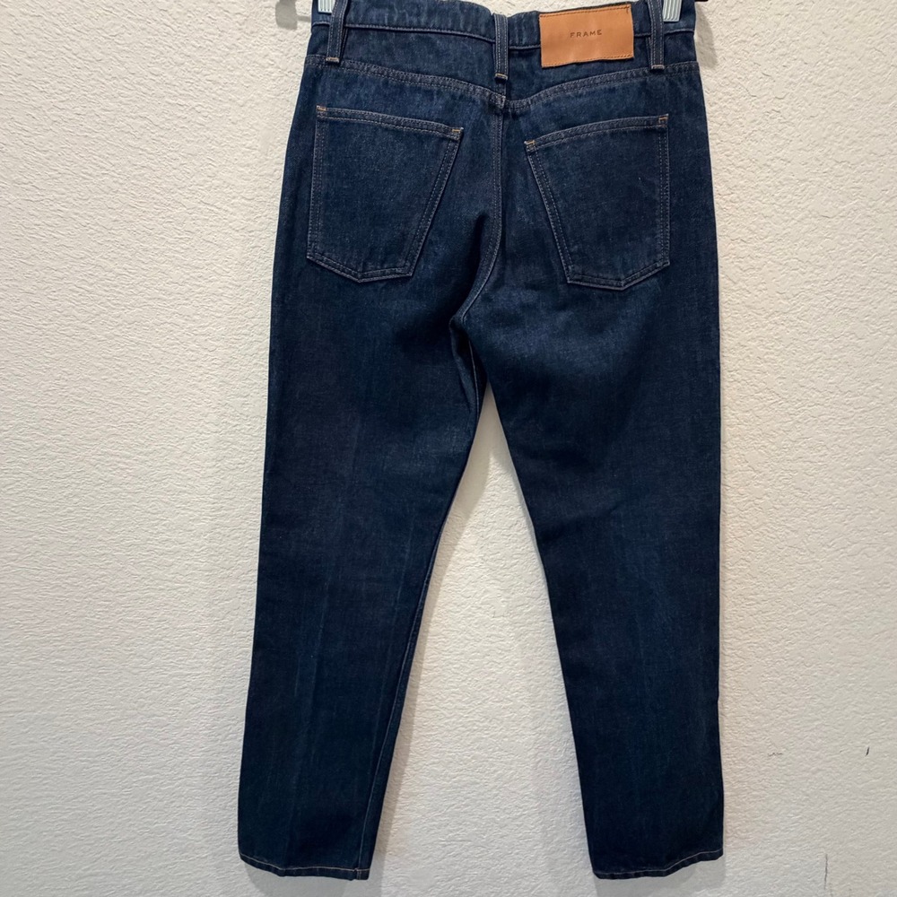 Frame Le Italien True Straight Jeans Dark Indigo High Rise Denim Size 25